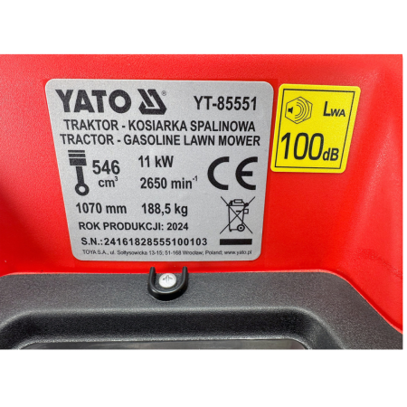 გაზონის საკრეჭი ტრაქტორი YATO YT-85551