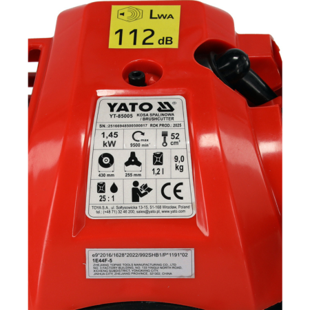 ბალახის სათიბი ბენზინზე 52cc YATO YT-85005