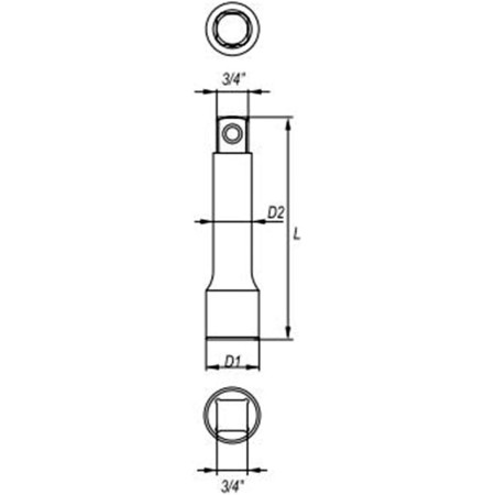 Yato yt-1342-გადამყ.ძელი 3/4 x 400 მმ 3/4