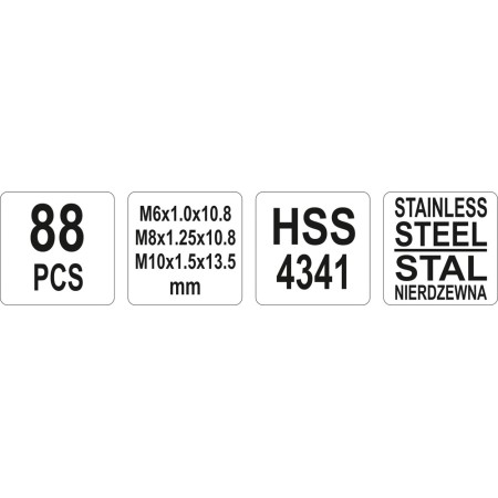 რეზბის მომჭრელის ნაკრები 88ც M6-M10 იტ-1769