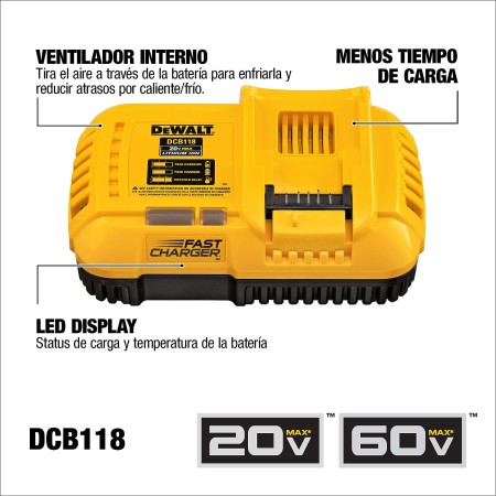 DEWALT FLEXVOLT 20V MAX* დამტენი სწრაფი დამუხტვა-DCB118-QW