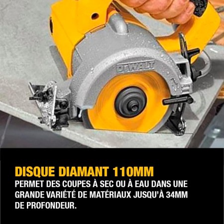 DEWALT 1300W 110მმ კრამიტის საჭრელი ალმასის დანა 110 მმ-DWC410-QS