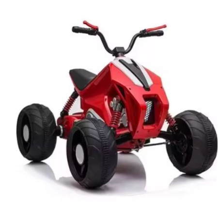 L718RED ბავშვის ელექტრო კვადროციკლი კაუჩუკის საბურავებით/ტყავის სკამით