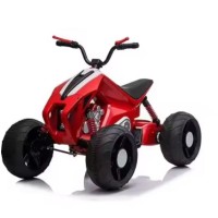 L718RED ბავშვის ელექტრო კვადროციკლი კაუჩუკის საბურავებით/ტყავის სკამით