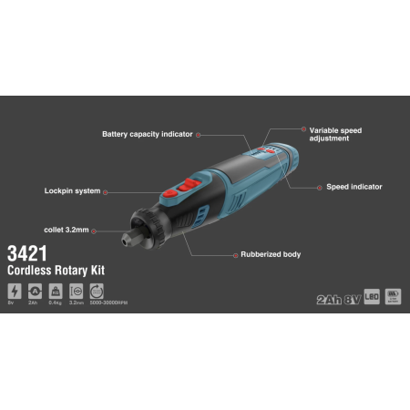 მინი ბორმანქანის ნაკრები Ronix-3421 3.2mm, 5000-30000RPM
