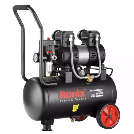 ჰაერის ჩუმი კომპრესორი Ronix RC-2512, 25ლ, 8 ბარი, 1.8HP