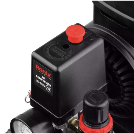 ჰაერის ჩუმი კომპრესორი Ronix RC-2512, 25ლ, 8 ბარი, 1.8HP