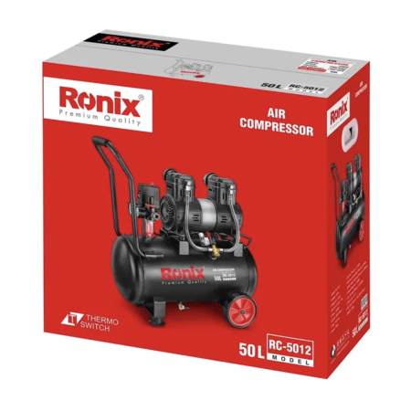 ჰაერის ჩუმი კომპრესორი Ronix RC-5012, 50ლ, 1680w