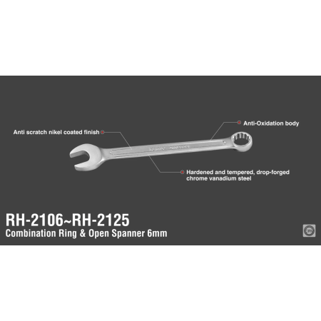 კომბინირებული ქანჩის გასაღებები Ronix RH-2117, 17 მმ