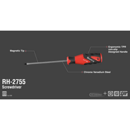 ბრტყელი სახრახნისი Ronix RH-2755, 5×100მმ