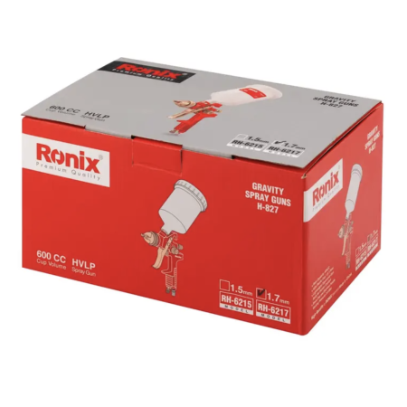 ჰაერის პულივიზატორი HVLP Ronix RH-6215, 1,5მმ 600მლ