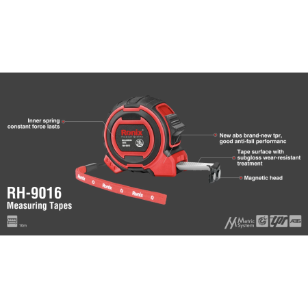 საზომი რულეტი Ronix RH-9016, 10×0.025 მ