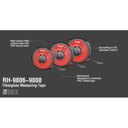 საზომი ლენტი Ronix RH-9807, 30×0.13მ