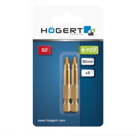 ხრახნიანი ნაჭერი, PZ2 50 მმ, 2 ცალი ბლისტერი Hoegert HT1S395