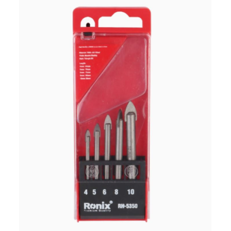 შუშის და ფილის ბურღების ნაკრები Ronix RH-5350 5ც