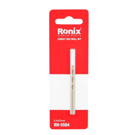 მეტალის ბურღი 5% კობალტი HSS Ronix RH-5504, 2.5 მმ