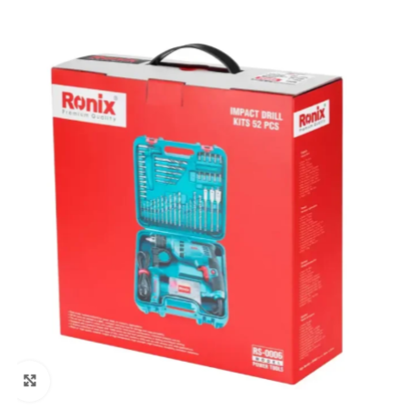 დარტყმითი ბურღის ნაკრები Ronix RS-0006 52ც 750w 13მმ