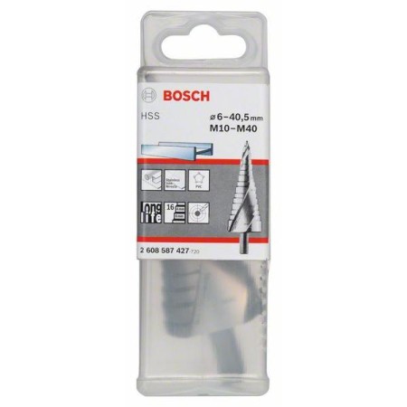 BOSCH- საფეხურიანი საბურღი ბიტები HSS 12 steps 6-37 mm (PG7-PG29)