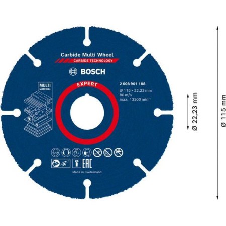 BOSCH- ექსპერტი კარბიდის მრავალ ბორბლიანი საჭრელი დისკი