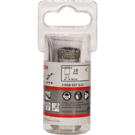 BOSCH 2608587114 ბრილიანტის საბურღი მშრალი ბურღვისთვის მშრალი სიჩქარე საუკეთესოა კერამიკულისთვის 16 x 30 მმ