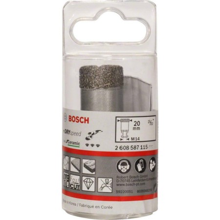 BOSCH 2608587115 ბრილიანტის საბურღი მშრალი ბურღვისთვის მშრალი სიჩქარე საუკეთესოა კერამიკულისთვის 20 x 35 მმ