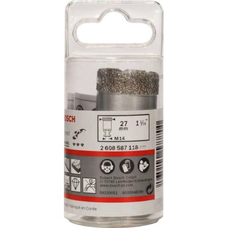 BOSCH 2608587118 ბრილიანტის საბურღი მშრალი ბურღვისთვის მშრალი სიჩქარე საუკეთესოა კერამიკულისთვის 27 x 35 მმ