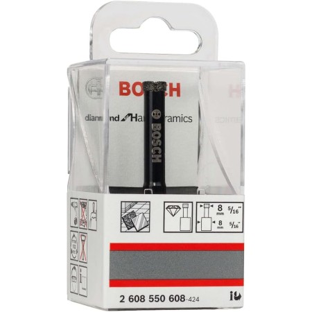 Bosch 2608550608 8 მმ დიამეტრის ბრილიანტის საბურღი ზომა დასახელება: 8 მმ x 35 მმ