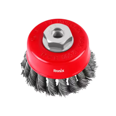 ჯამისებრი ხვეული მავთულის ჯაგრისი RONIX RH-9942, 75 მმ
