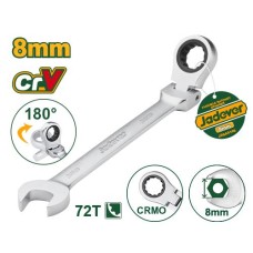 JADEVER ქანჩის გასაღები მეტალის,მოძრავი თავით 8 მმ CRV JDSA6108