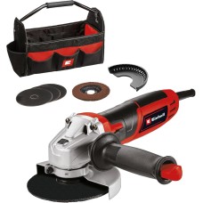 EINHELL კუთხსახეხი 850ვტ, 125მმ+ჩანთა+დამატებითი დამცველი და აქსესუარები TC-AG 125/850 Kit