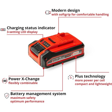 EINHELL ელემენტი 18V 4.0Ah Power-X-Change Plus