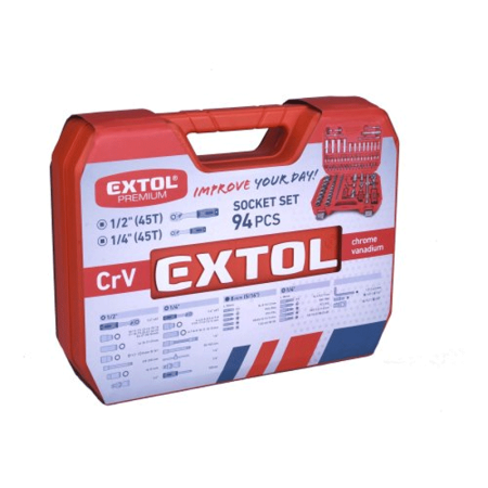 94 ნაჭრიანი ქანჩების ნაკრები EXTOL 8818337
