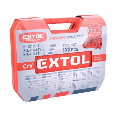 172 ნაჭრიანი ქანჩების ნაკრები EXTOL 8818346