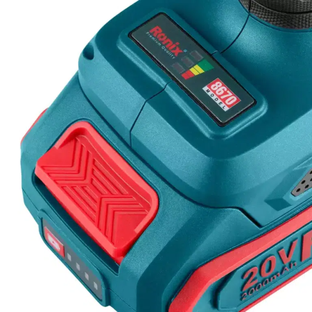 უსადენო უნახშირო ბურღი-სახრახნისი Ronix-8670 20V 60 nm