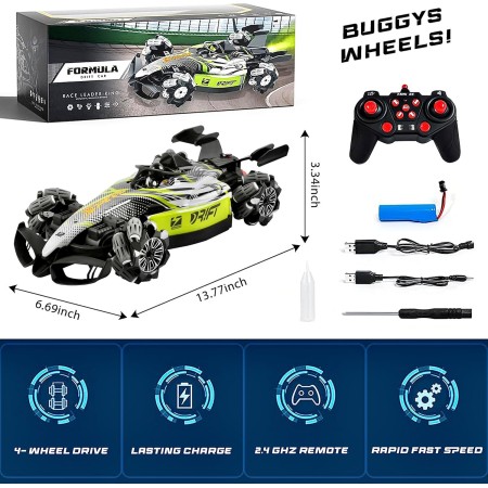 Buggys Toys Drift King დისტანციური მართვის მანქანა, RC GH-GS-007-GREEN