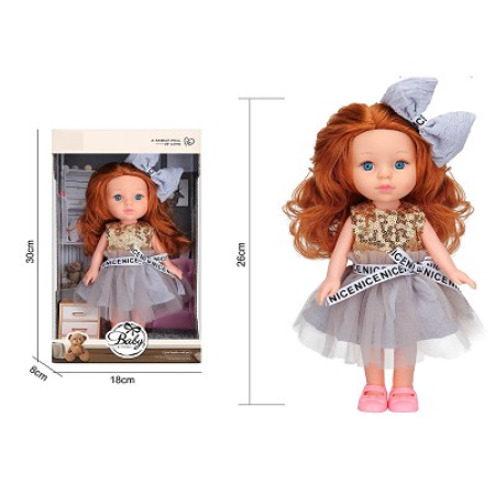 თოჯინა „Red Hair Princess“ • 29 სმ • ქუდით და კაბით • მაღალი ხარისხის Baby Doll GH-H04-33