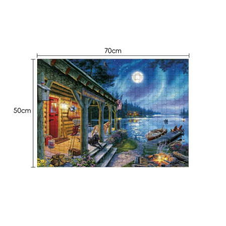 Moonlight Cottage Puzzle • 1000 ნაჭერი • პრემიუმ GH-88513F
