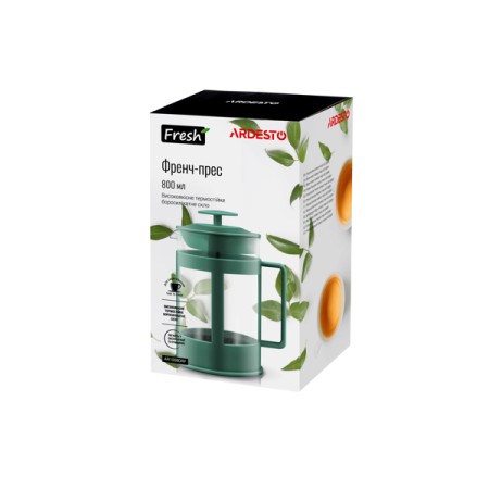 ARDESTO French press Fresh, 800 ml, green, plastic, glass