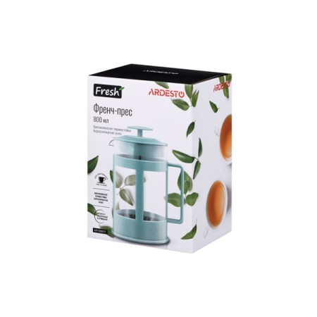 ფრანგული პრესი ARDESTO FRENCH PRESS FRESH, 800 ML, TIFFANY BLUE, PLASTIC, GLASS