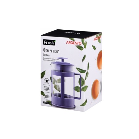 ფრანგული პრესი ARDESTO FRENCH PRESS FRESH, 800 ML, LILAC, PLASTIC, GLASS