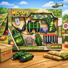 სამხედრო ნაკრები ბავშვებისთვის GH-558-151"სამხედრო" ვაზნით, აქსესუარებით