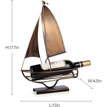 რკინის იალქნიანი ნავის ღვინის ბოთლის დამჭერი4091-W