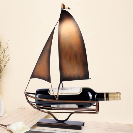 რკინის იალქნიანი ნავის ღვინის ბოთლის დამჭერი4091-W