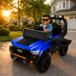 საბავშვო ელექტრო მანქანა AUDI GM-502-BLU (2 ძრავა, 12V)