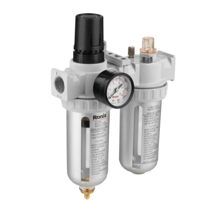 ორმაგი ჰაერის ფილტრი, რეგულატორი Ronix RH-6902, 10 ბარი