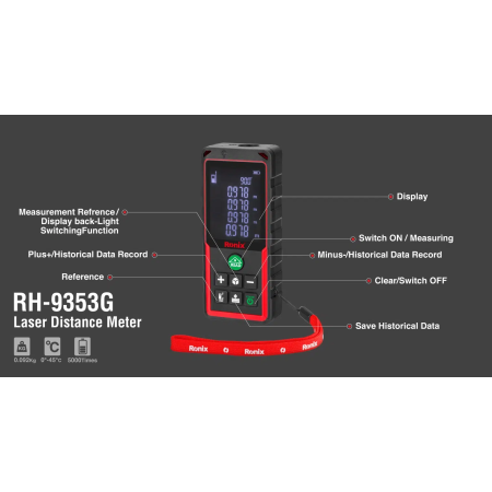 ლაზერული მანძილმზომი Ronix RH-9353G, 100მ მწვანე სხივი