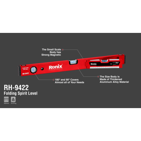 გასაშლელი მაგნიტური თარაზო Ronix RH-9422, 600 mm