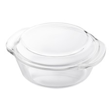 საცხობი ჭურჭელი Ardesto AR2406BG 1.5L Baking Dish With Lid Black Mars Round