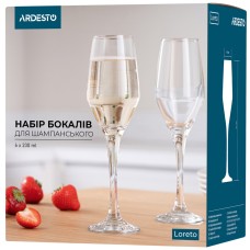 შამპანურის ჭიქების ნაკრები Ardesto AR2623LC, 0.23l, 6 Pcs Champagne Glasses Set