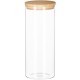 Ardesto Jar Midori, 1000ml, glass, bamboo, round, transparent